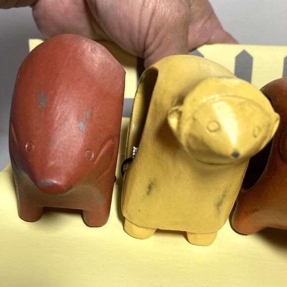 Pier 1 Imports Farm Animals Country Kitchen Wood Napkin Ring Holder Set of 4 NEW - Picture 10 of 15